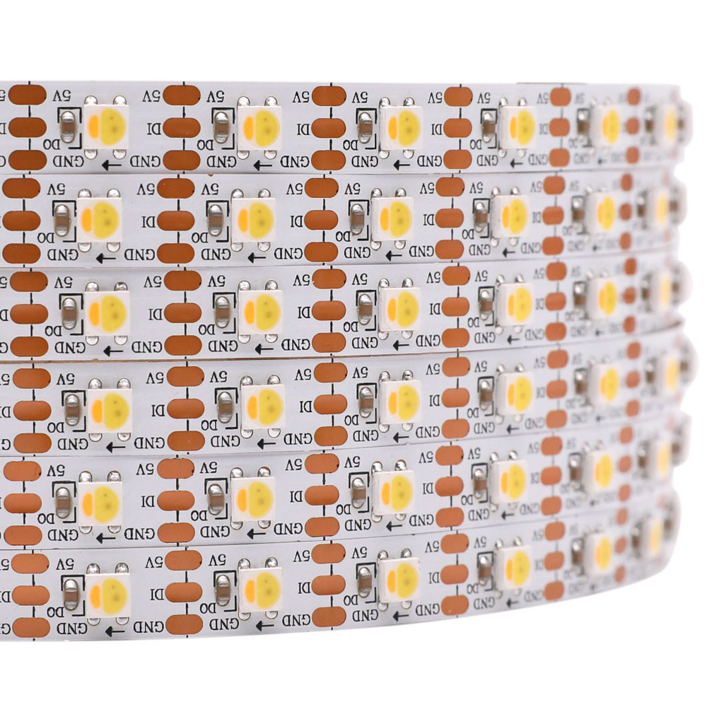 SK6812B Daylight/Warm White/Dual white CCT WWA DC5V 60LEDs/m Programmable Led Strip Lights- 5m/16.4ft per roll